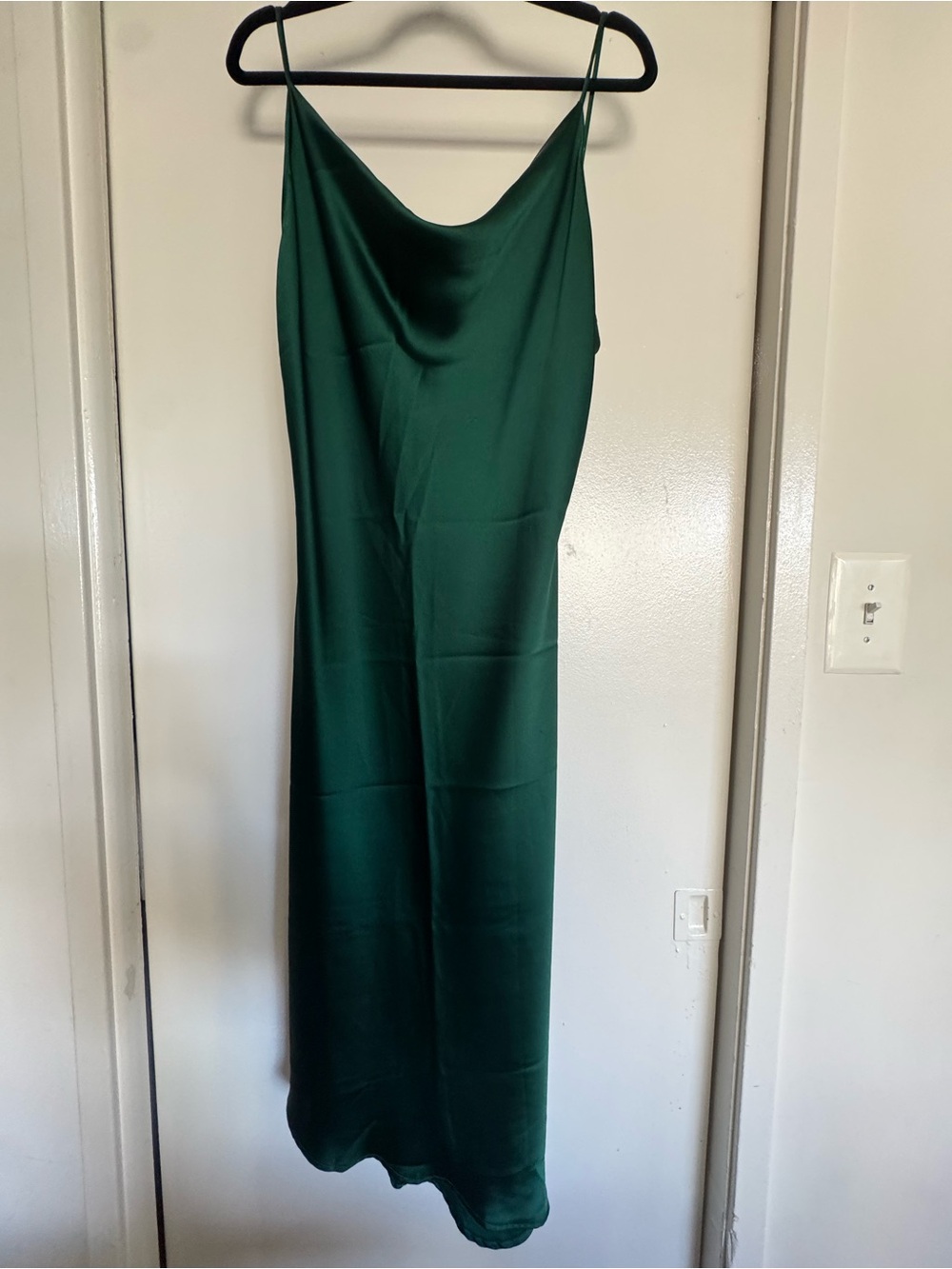 Petal & Pup Emerald Green Satin Slip Maxi Dress